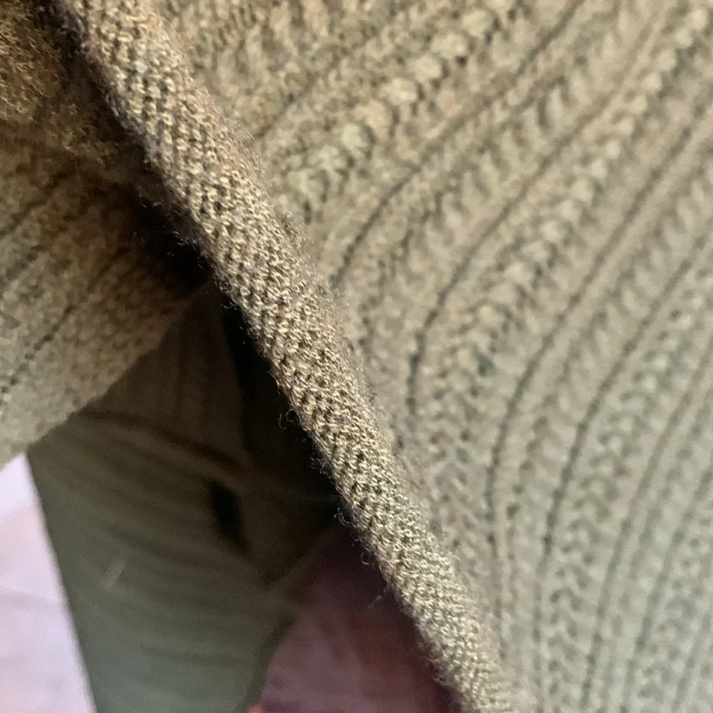J Jill wool blend olive green sweater vest waterfall style women’s size medium